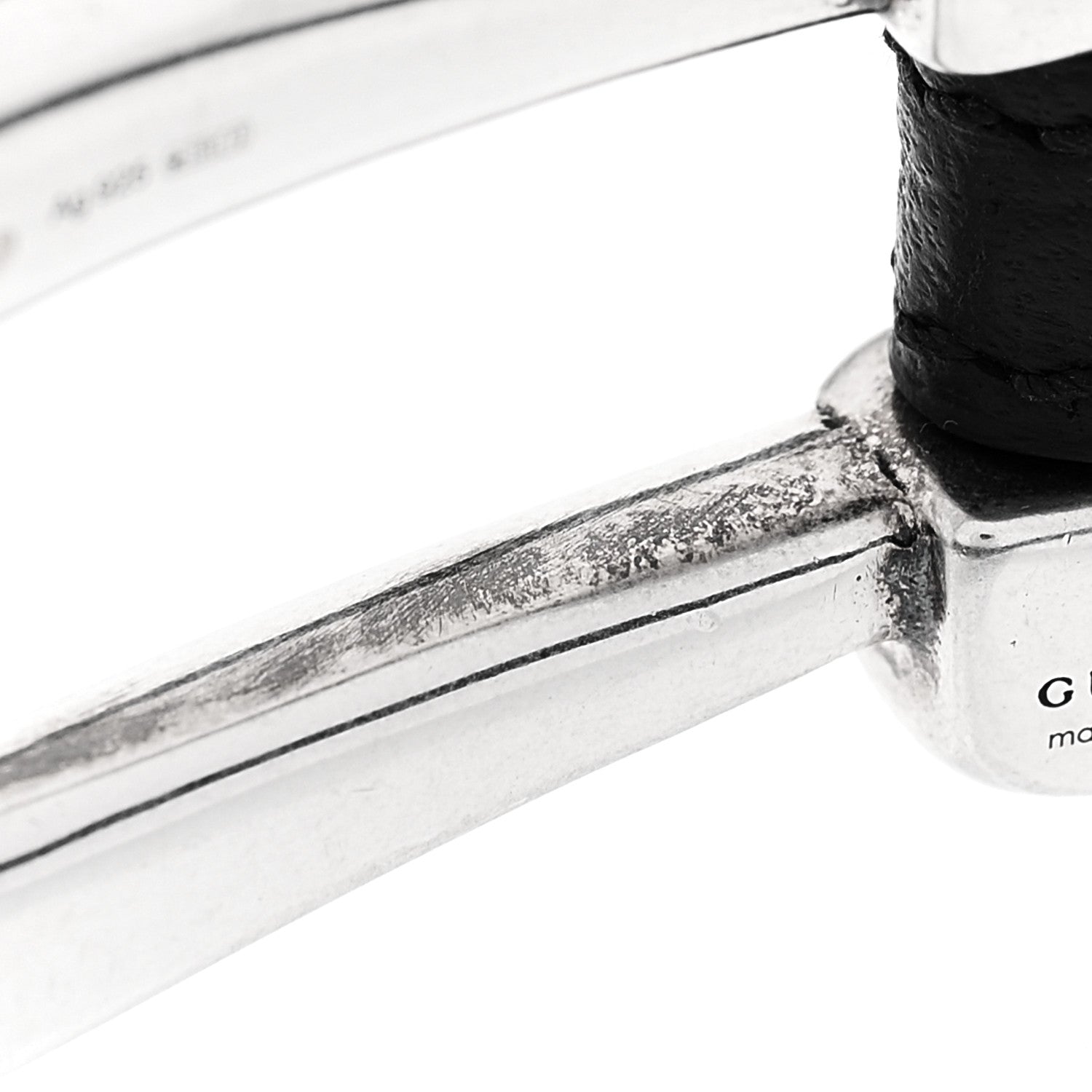 Gucci Sterling Silver Calfskin Horsebit Bracelet