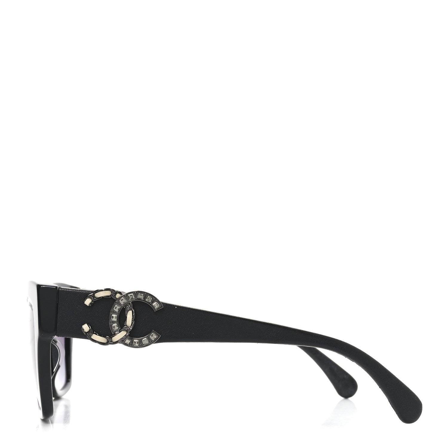Acetate Square Cat Eye CC Sunglasses 5456-Q-A Black
