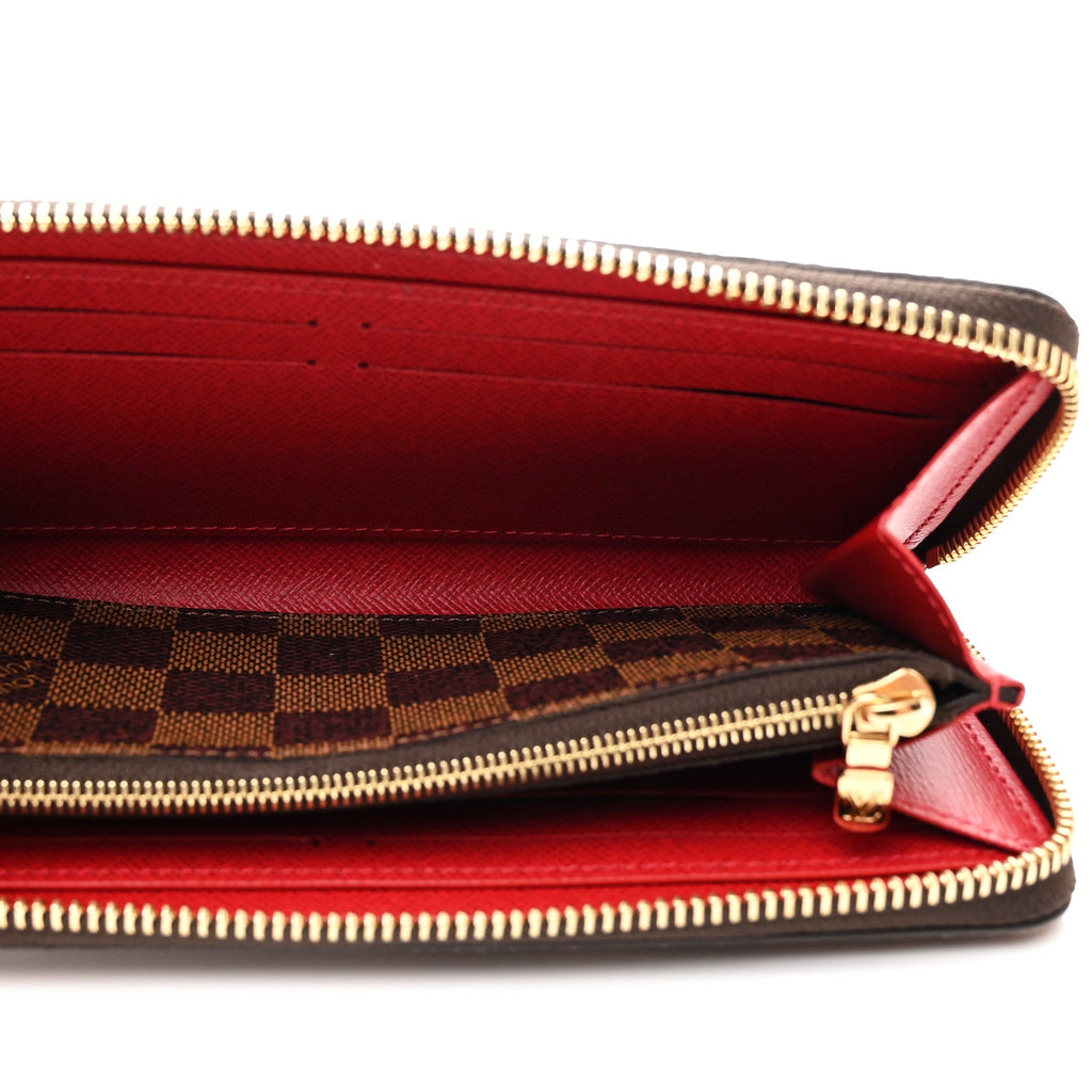 Louis Vuitton Damier Ebene Clemence Wallet Cherry