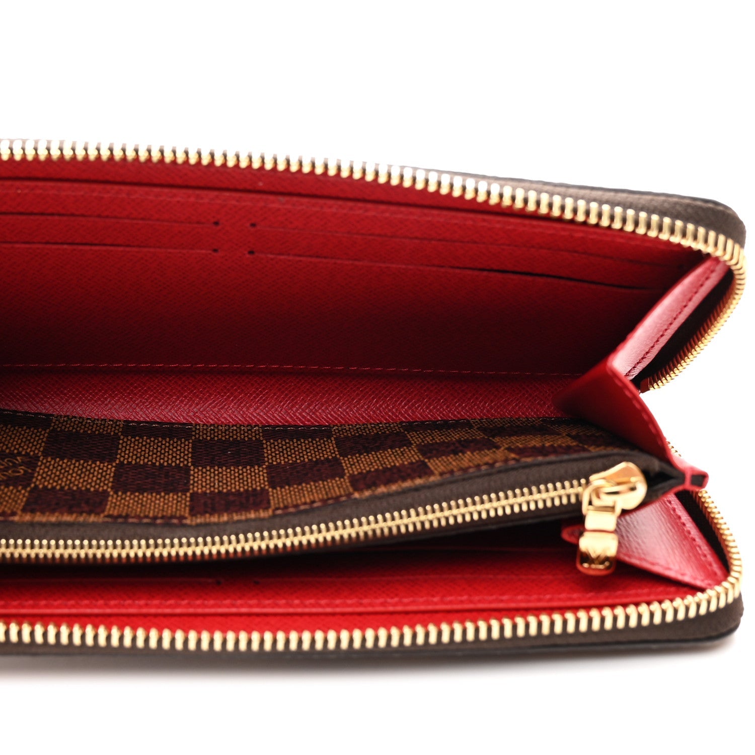 Louis Vuitton Damier Ebene Clemence Wallet Cherry