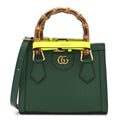 Gucci Wonka Grain Calfskin Mini Diana Tote Bag Green Yellow Fluo