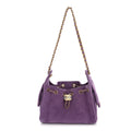 Chanel Suede Quilted Mini Chanel 25 Handbag Purple