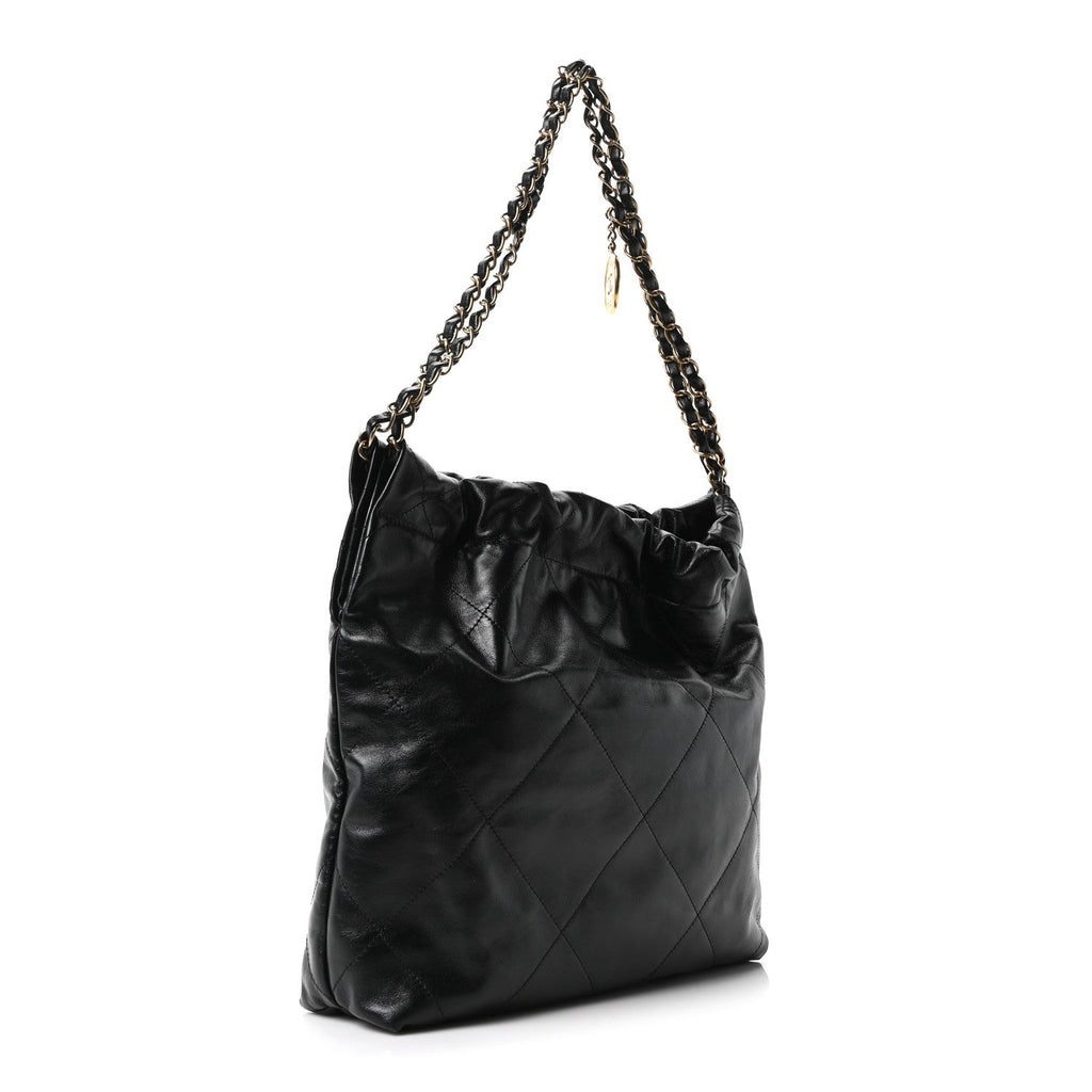 Chanel Shiny Calfskin Quilted Small Chanel 22 Black