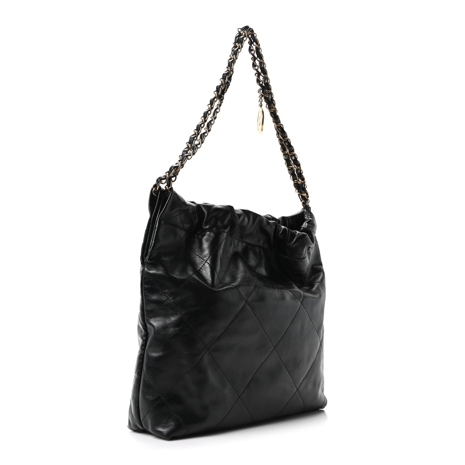 Chanel Shiny Calfskin Quilted Small Chanel 22 Black