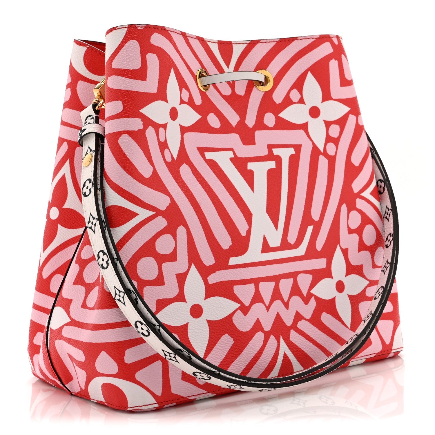 Louis Vuitton Monogram Giant Crafty NeoNoe MM Rouge Rose Creme