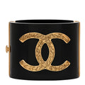 Resin CC Cuff Bracelet Black Gold