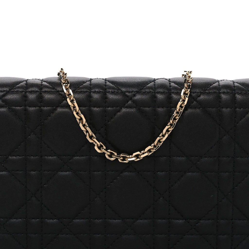 Christian Dior Lambskin Cannage Lady Dior Pouch Black