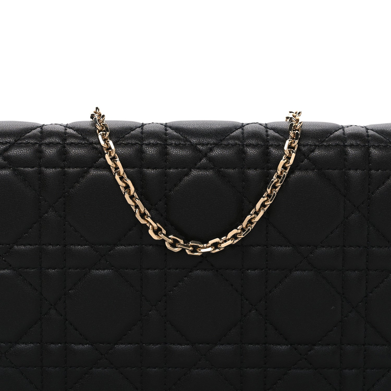 Christian Dior Lambskin Cannage Lady Dior Pouch Black