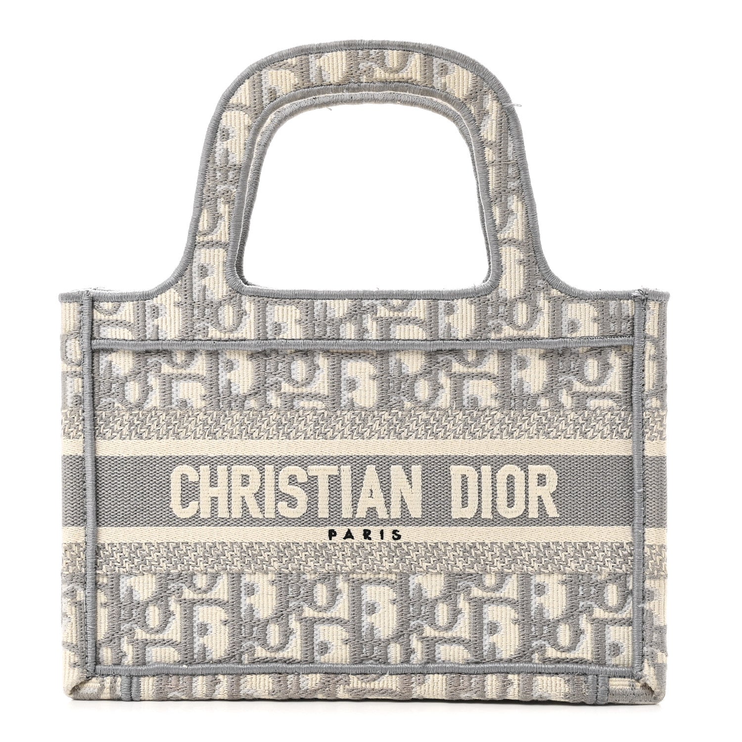 Christian Dior Oblique Mini Book Tote Grey Multicolor