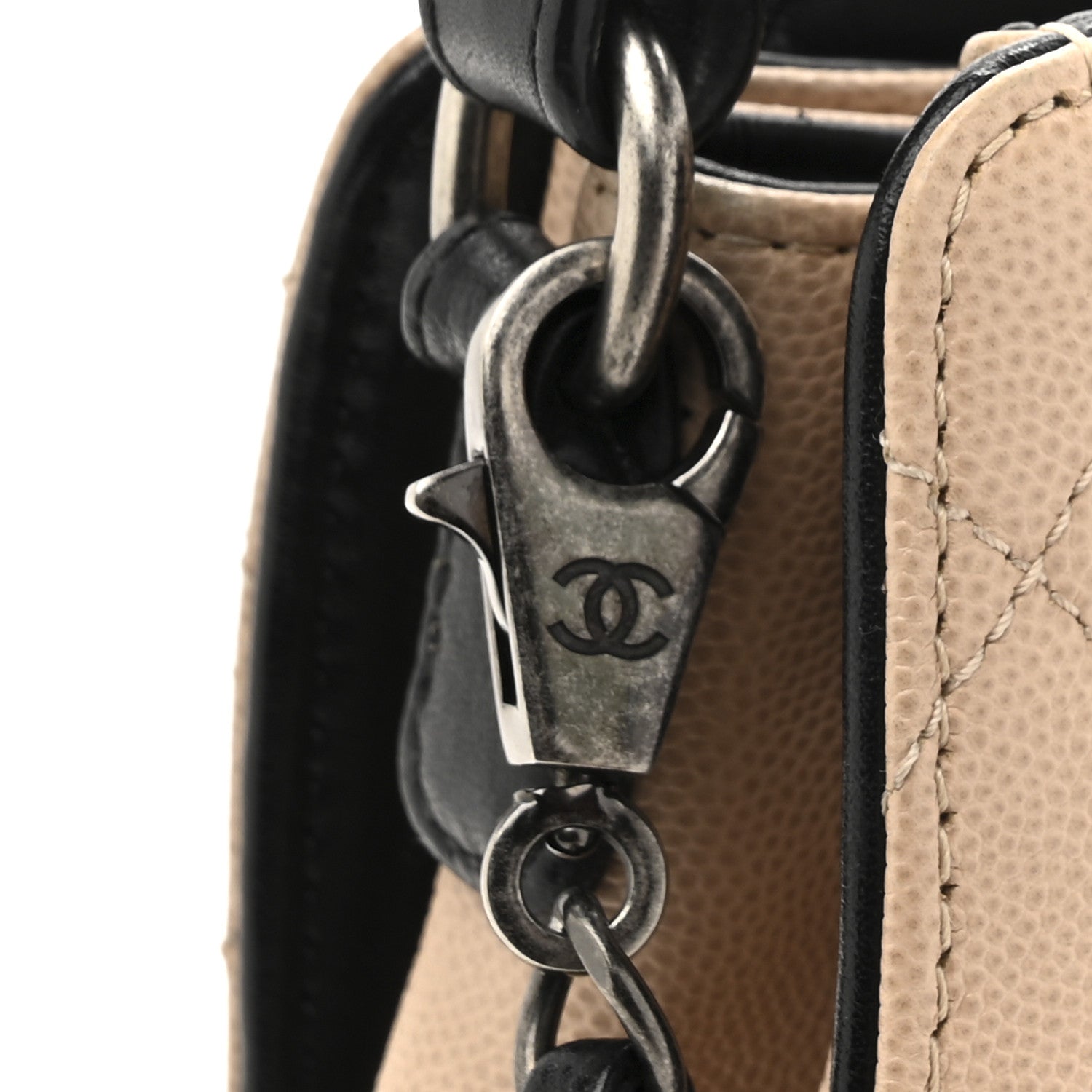 Chanel Caviar Quilted Medium CC Bucket Bag Beige