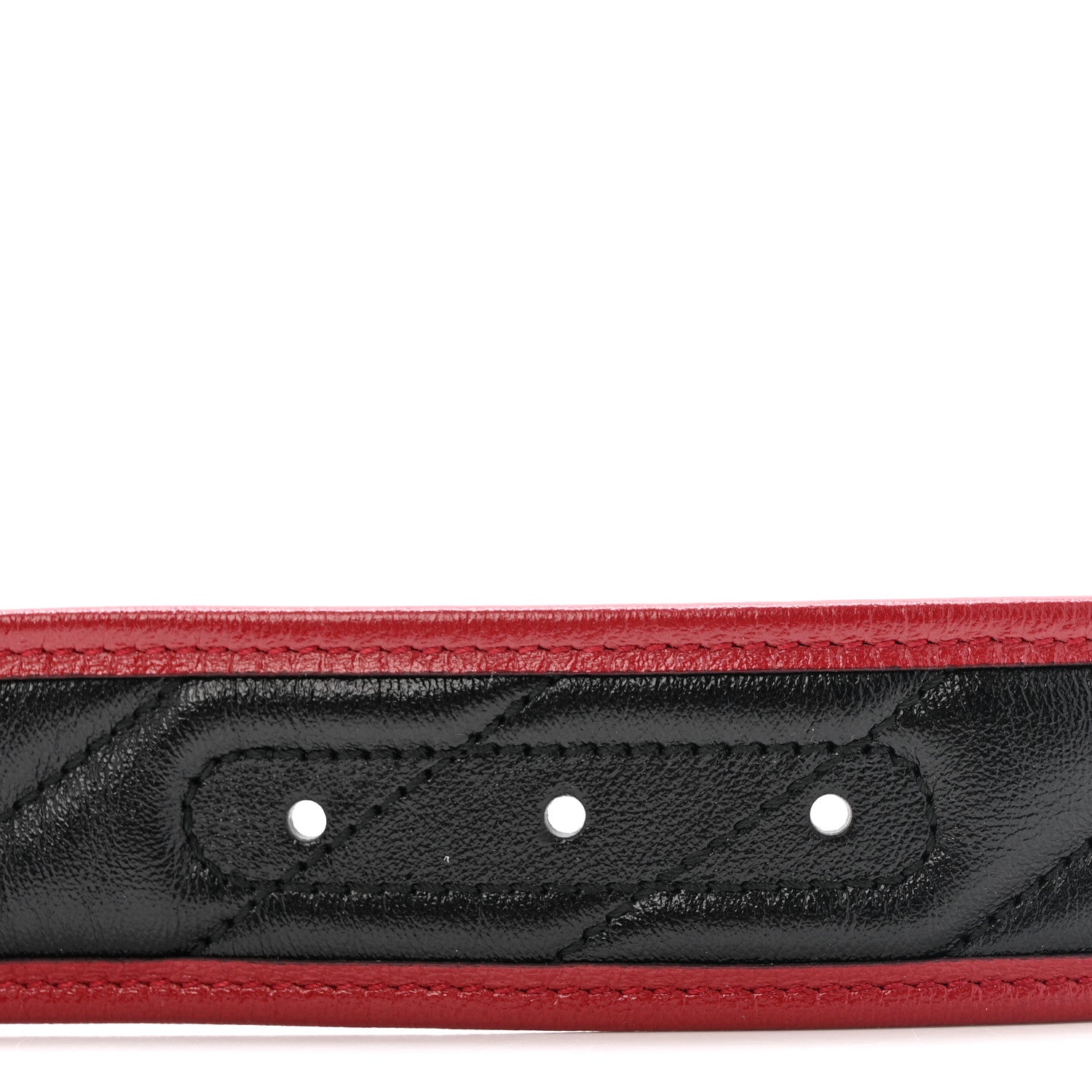 Gucci Azalea Calfskin Matelasse Diagonal Torchon Double G 40mm Belt 95 38 Black Romantic Cherry
