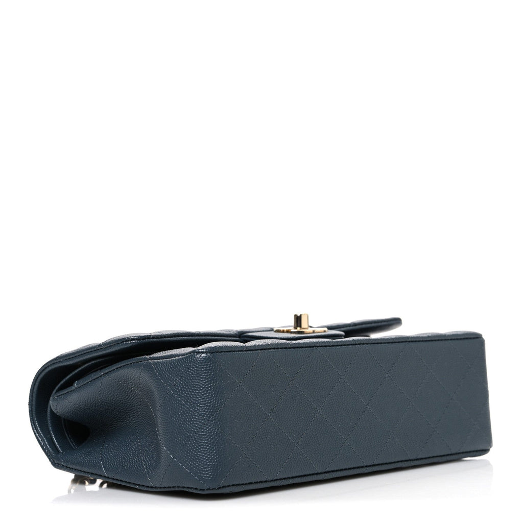 Chanel Caviar Quilted Small Double Flap Dark Grey