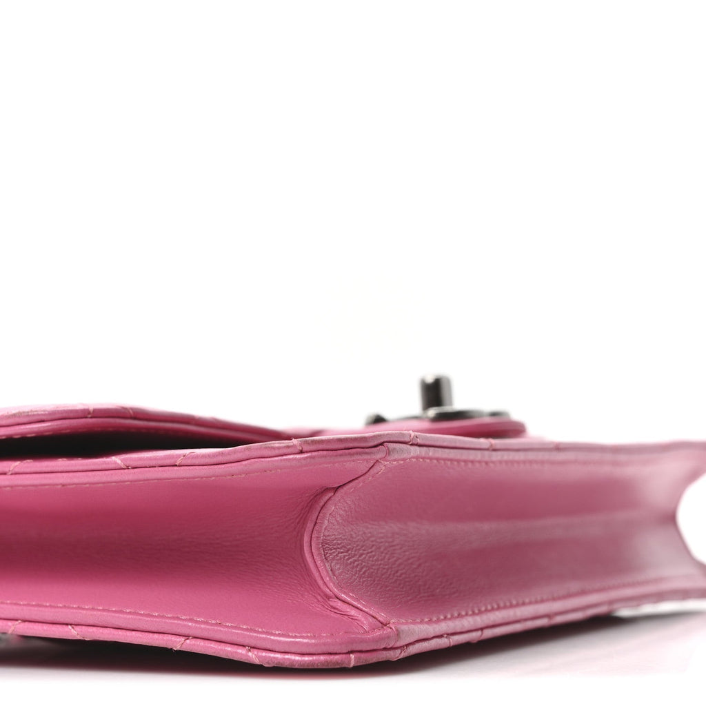 Chanel Lambskin Quilted Medium Crossing Times Flap Pink