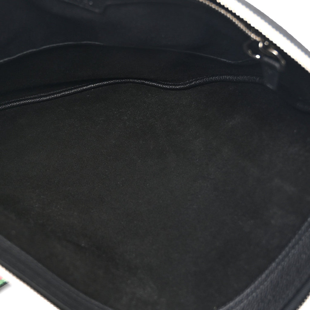 Gucci Calfskin Emblem Shoulder Bag Black