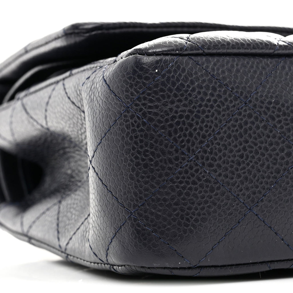 Chanel Caviar Quilted Medium Double Flap Navy