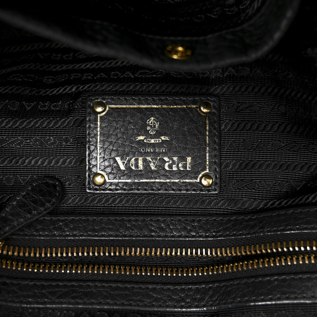 Prada Vitello Daino Shoulder Bag Black