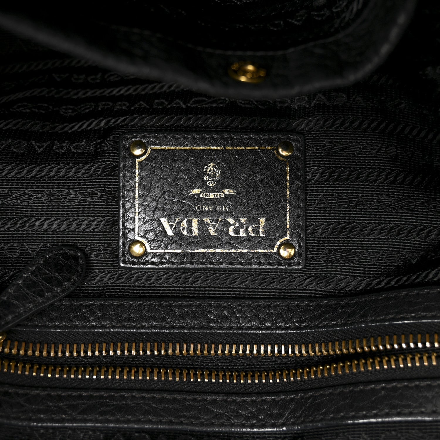 Prada Vitello Daino Shoulder Bag Black