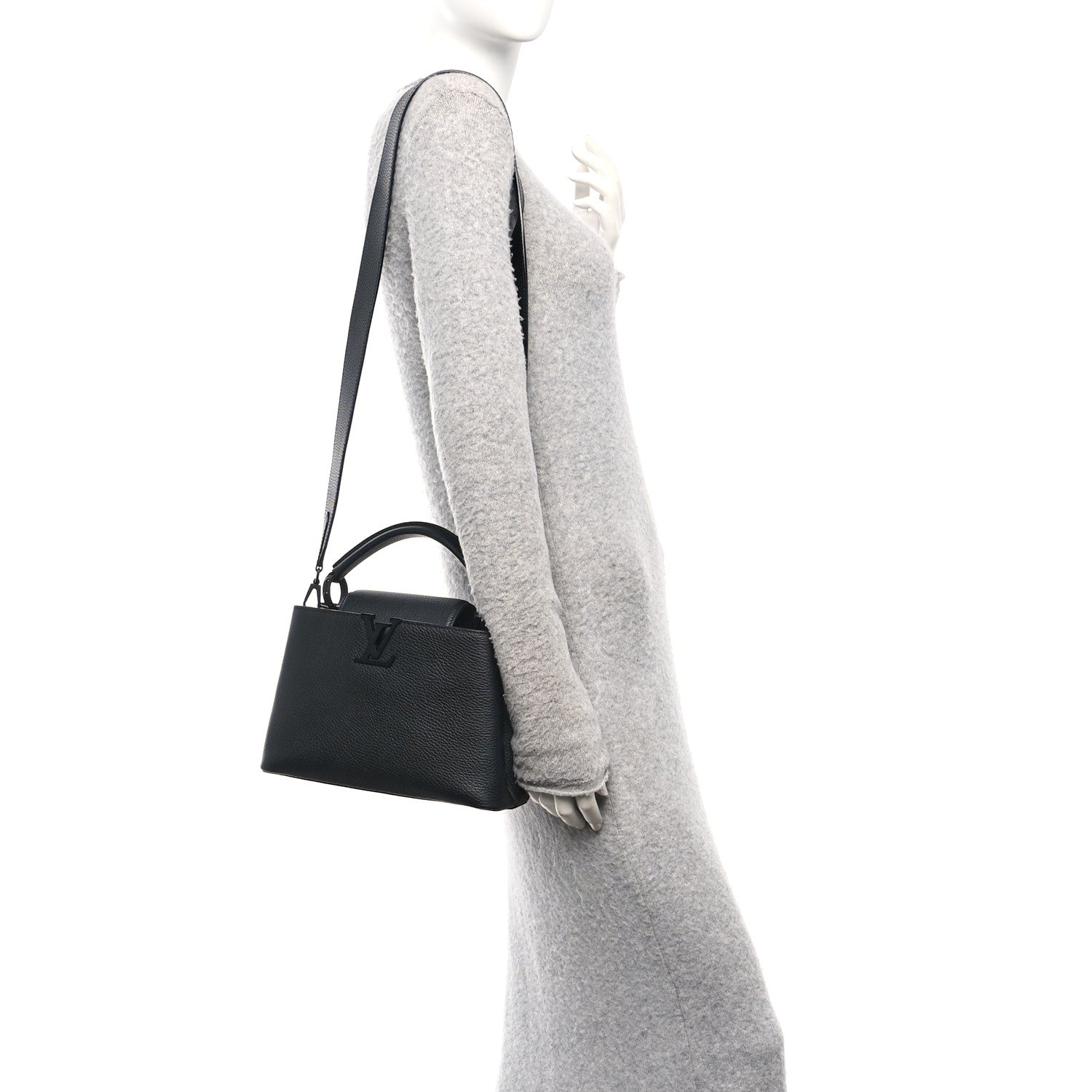 Louis Vuitton Taurillon Capucines BB Matte Black