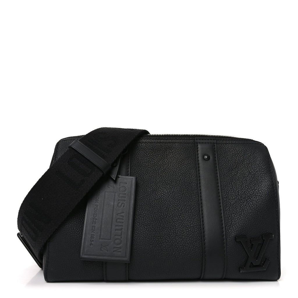 Louis Vuitton Grained Calfskin Aerogram City Keepall Black