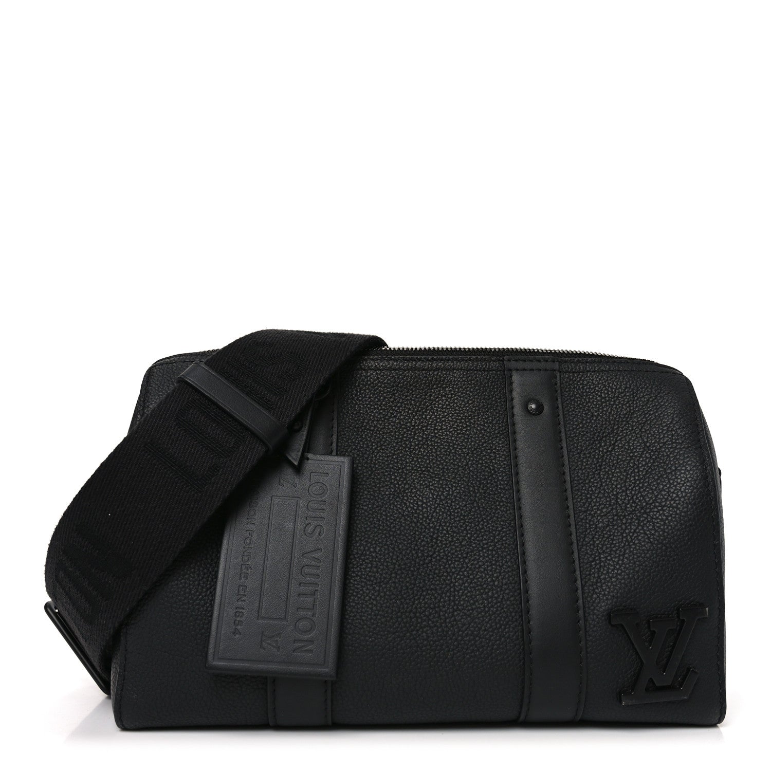 Louis Vuitton Grained Calfskin Aerogram City Keepall Black
