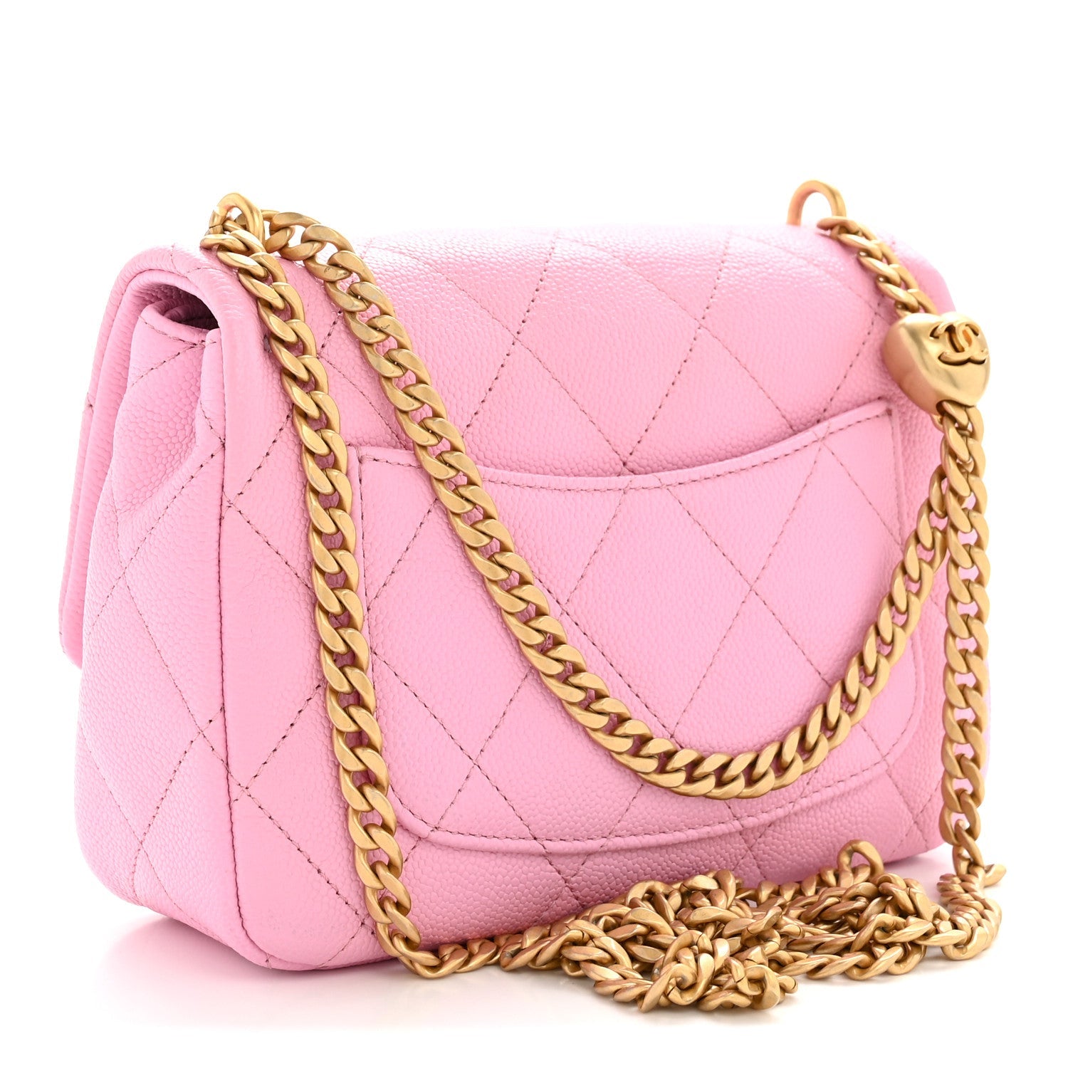 Chanel Caviar Quilted Mini Sweetheart Flap Lilac