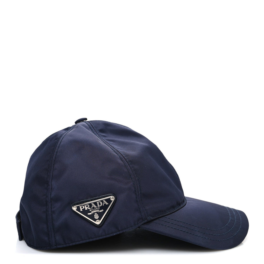Prada Re-Nylon Mens Baseball Cap M Bleu