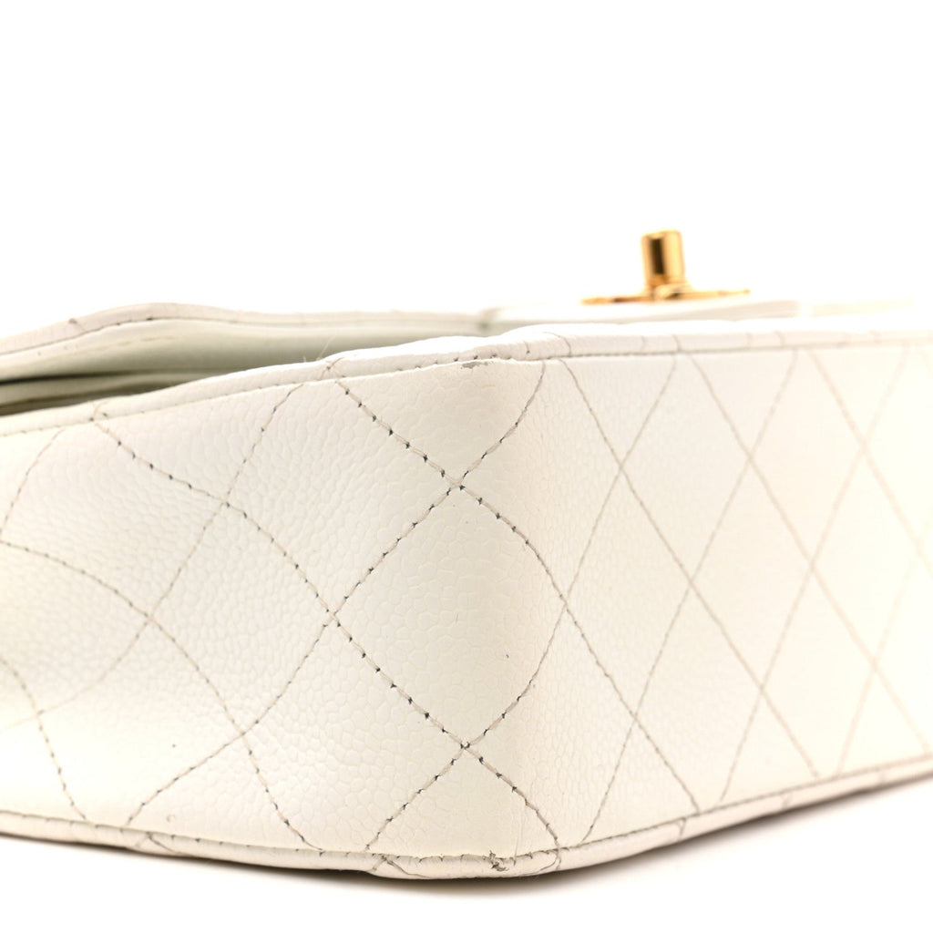 Chanel Caviar Quilted Medium Double Flap White