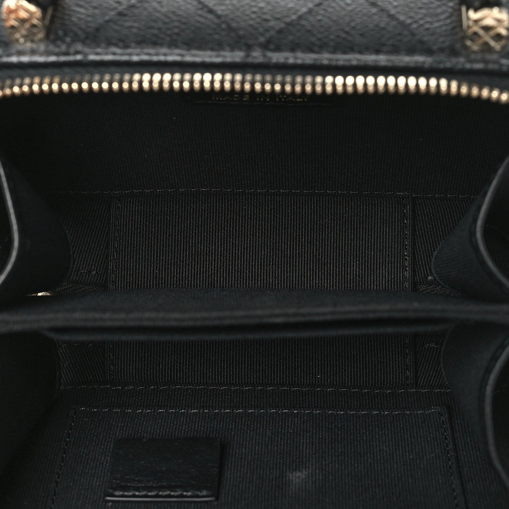 Chanel Caviar Quilted Small Top Handle Vanity Case Black