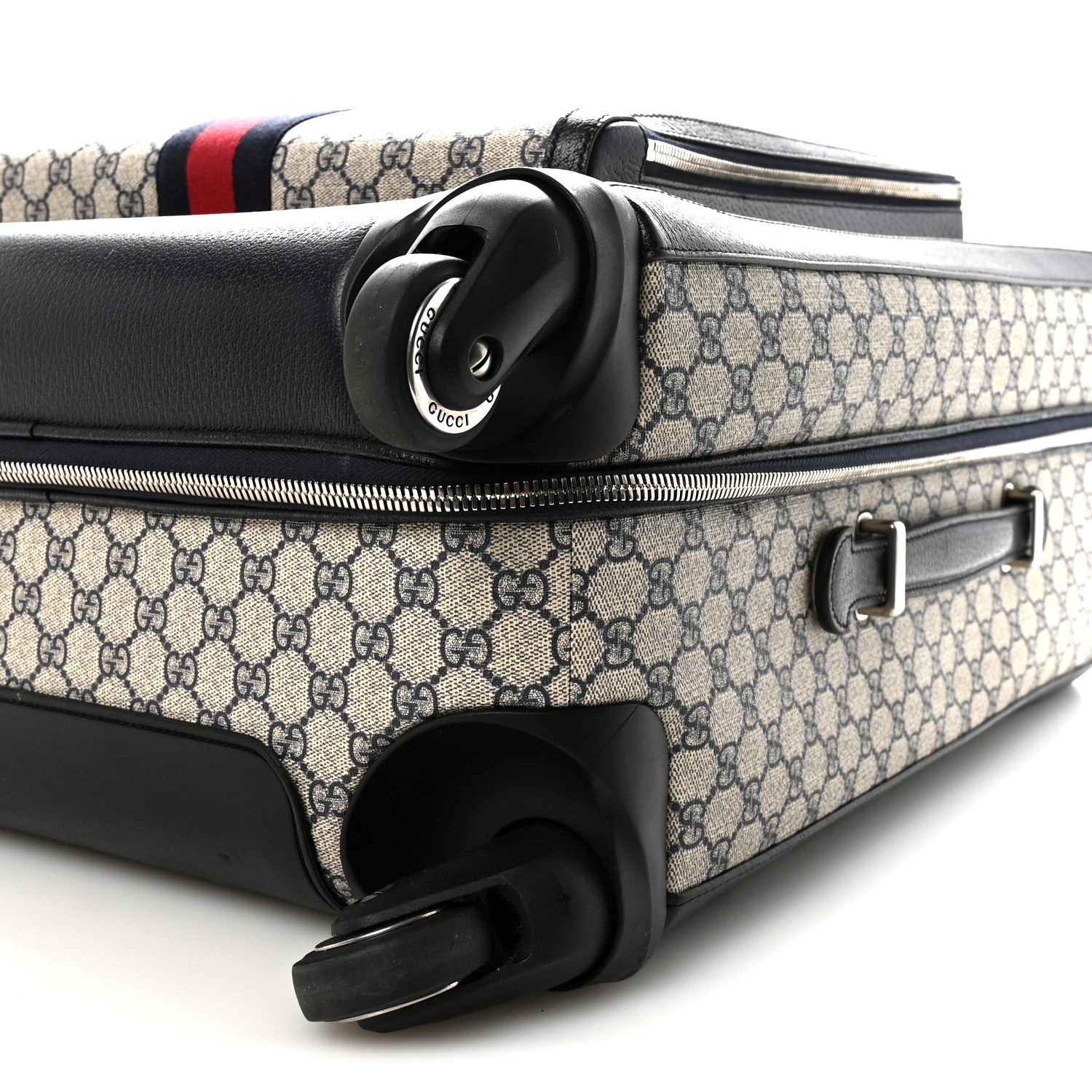 Gucci GG Supreme Monogram Web Medium Savoy Trolley Beige Blue