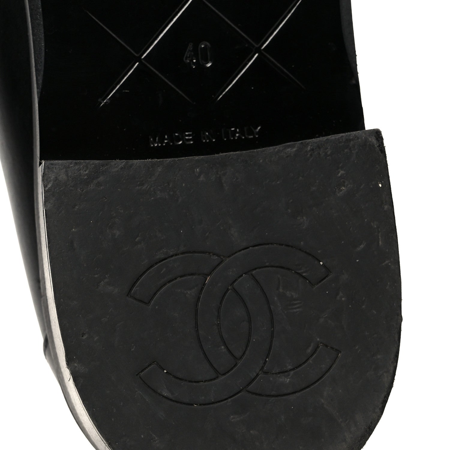 Calfskin CC Turnlock Moccasins 40 Black