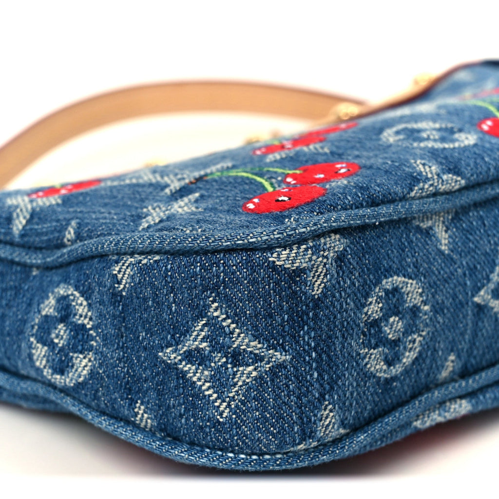 Louis Vuitton LV X TM Monogram Denim Cerises Pochette Accessories Blue