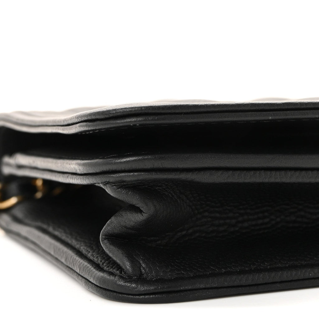 Chanel Caviar Quilted Boy Wallet On Chain WOC Black