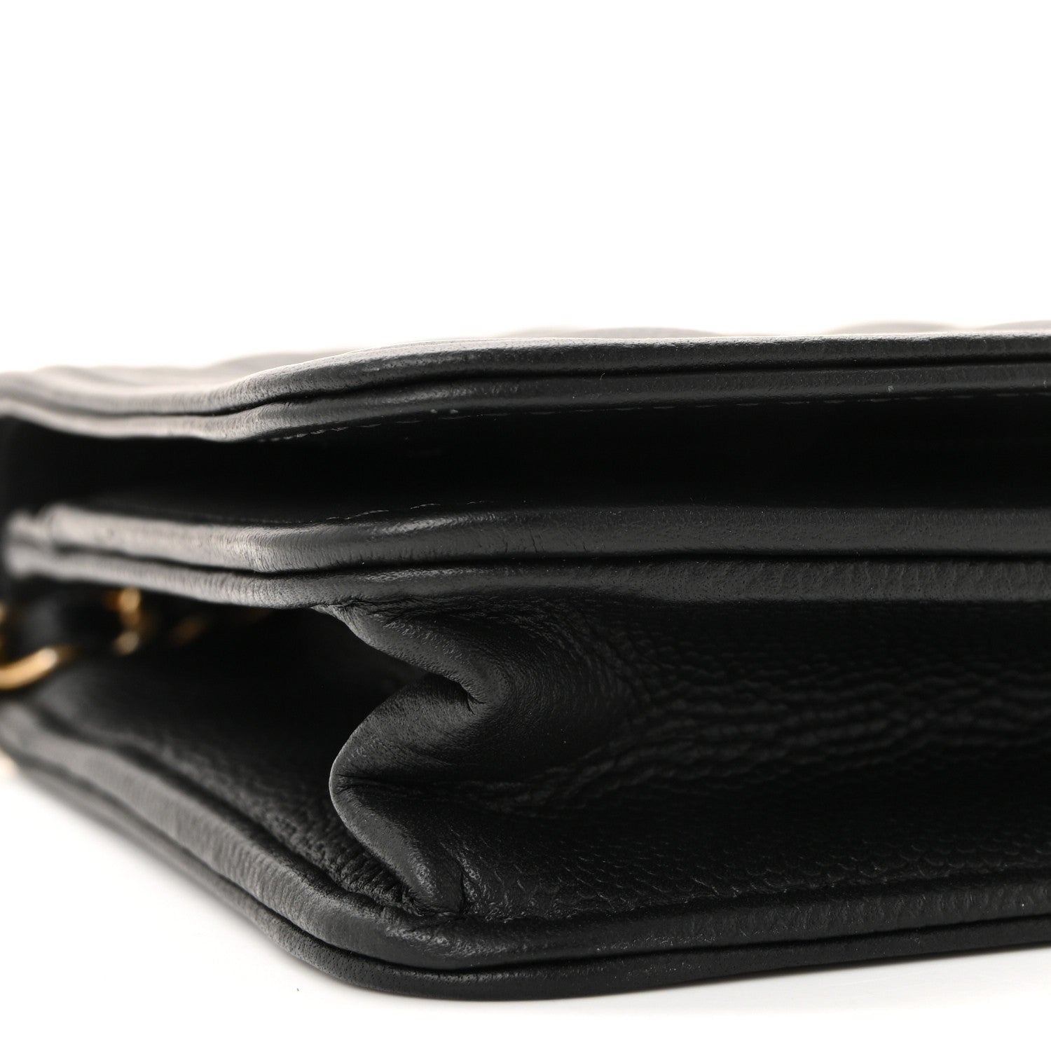 Chanel Caviar Quilted Boy Wallet On Chain WOC Black