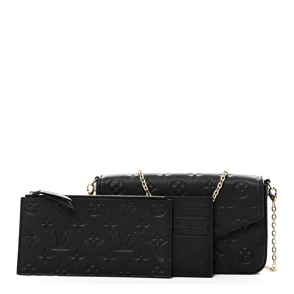 Louis Vuitton Empreinte Pochette Felicie Chain Wallet Black