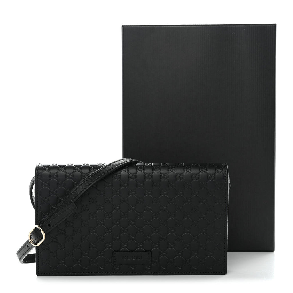 Gucci Soft Microguccissima Crossbody Wallet Black