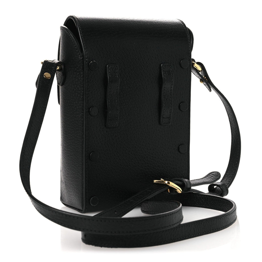 Gucci Dollar Calfskin Vertical Horsebit 1955 Crossbody Bag Black