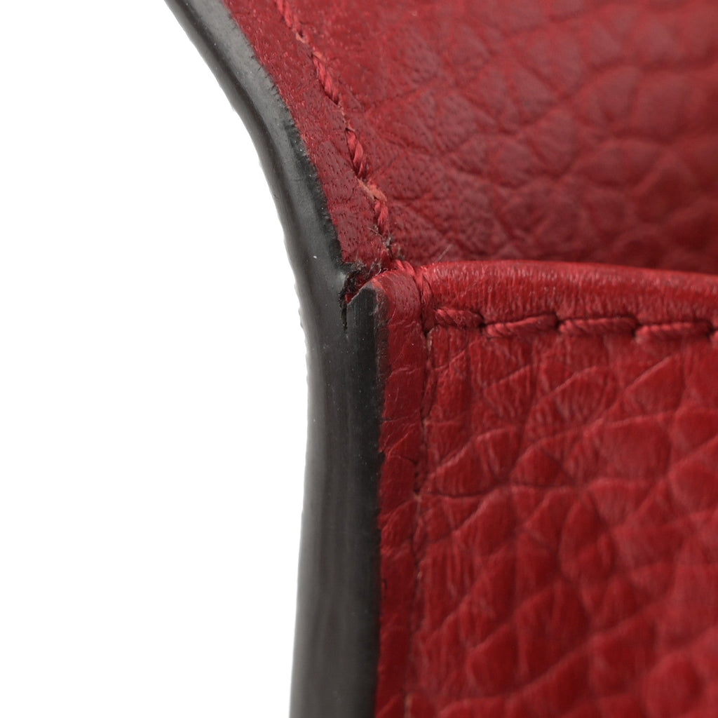 Gucci Calfskin GG Marmont Chain Wallet Vulcanic Red