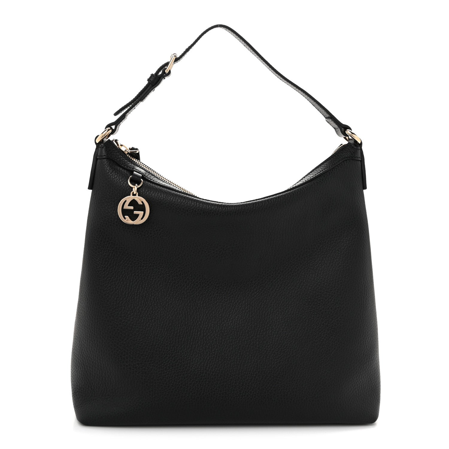 Gucci Dollar Calfskin GG Hobo Black
