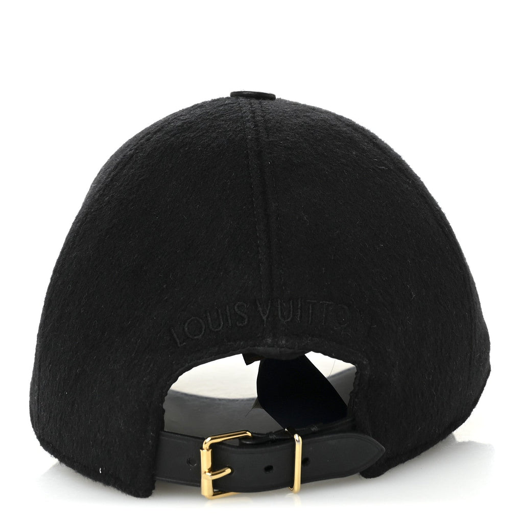 Louis Vuitton Wool Silk Monogram Endless Cap L Black
