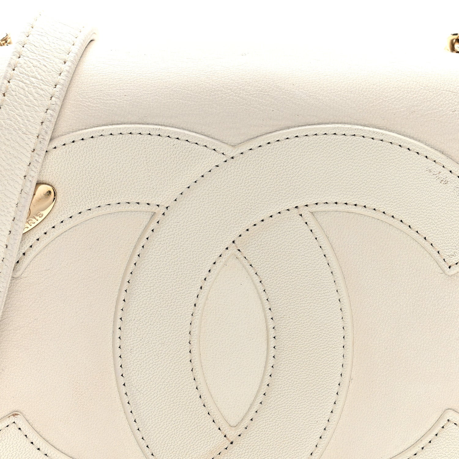 Chanel Lambskin CC Mania Flap Bag White