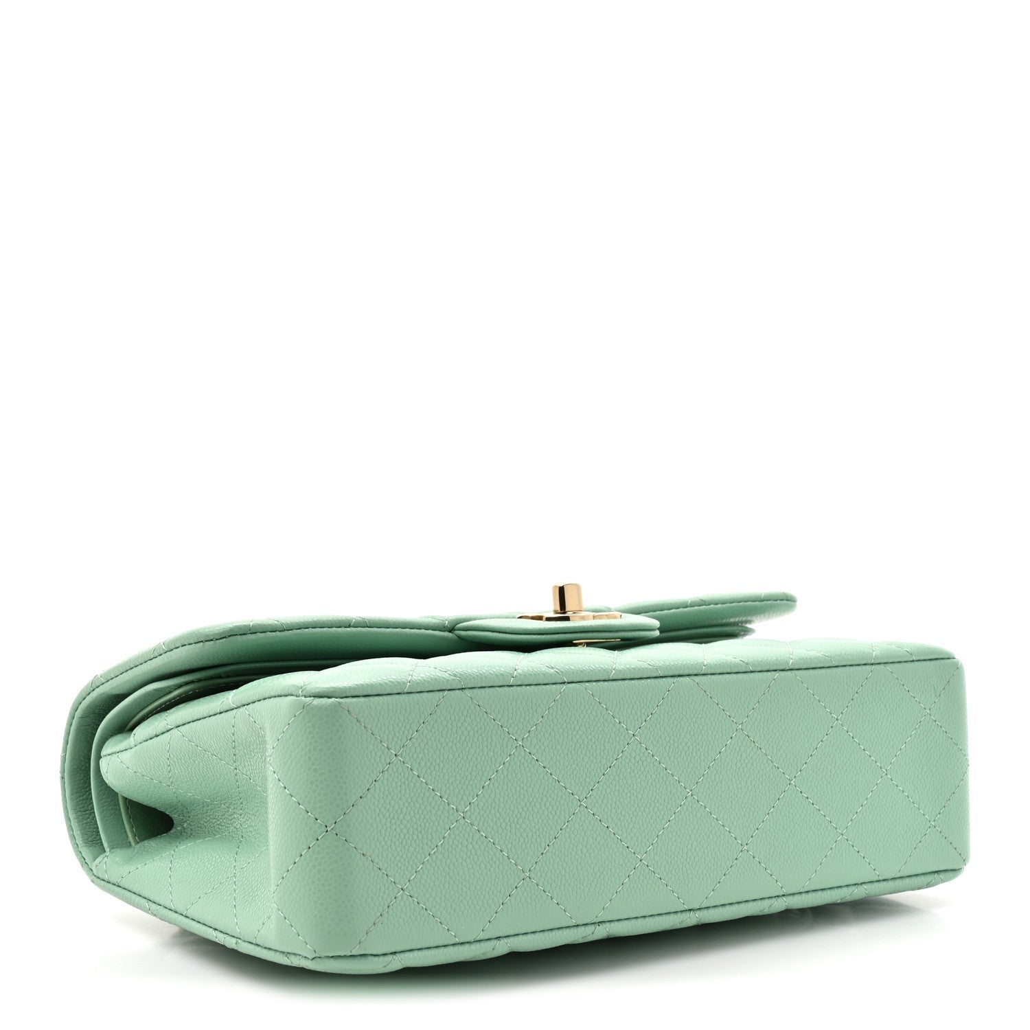 Chanel Caviar Quilted Small Double Flap Light Green