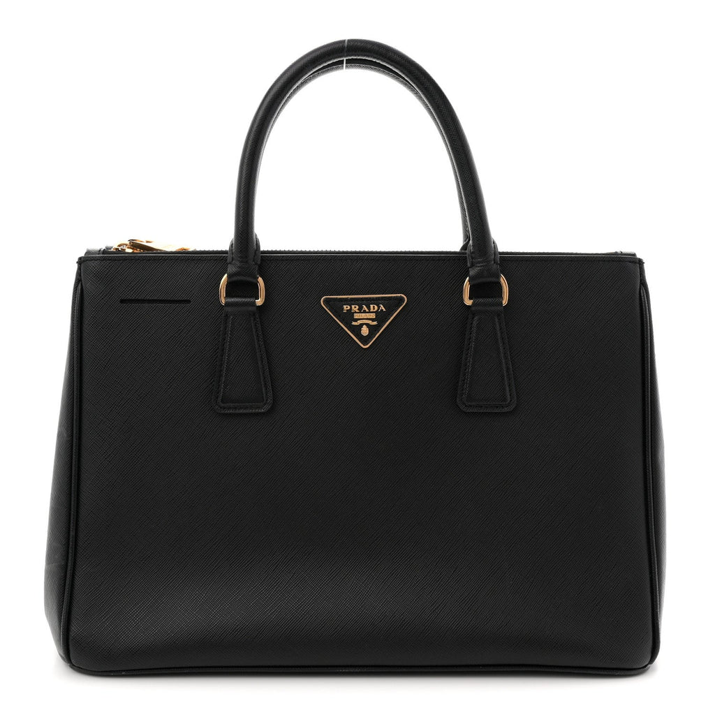 Prada Saffiano Medium Galleria Double Zip Tote Black