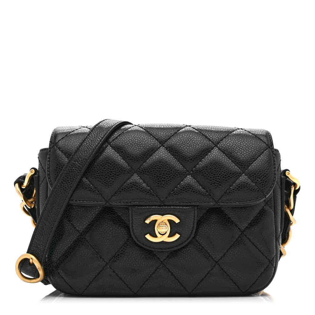 Chanel Caviar Quilted Mini Chain Flap Black