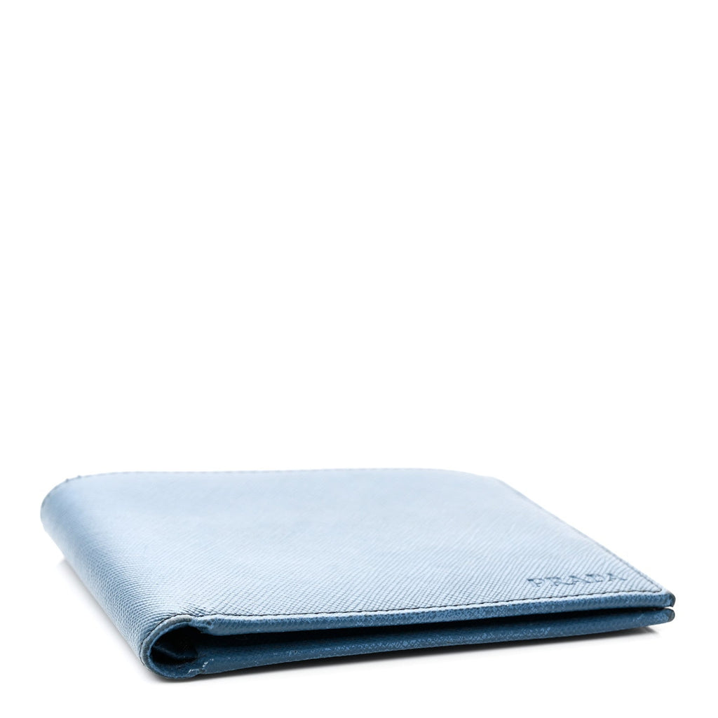 Prada Saffiano Bi-Fold Wallet Cobalto