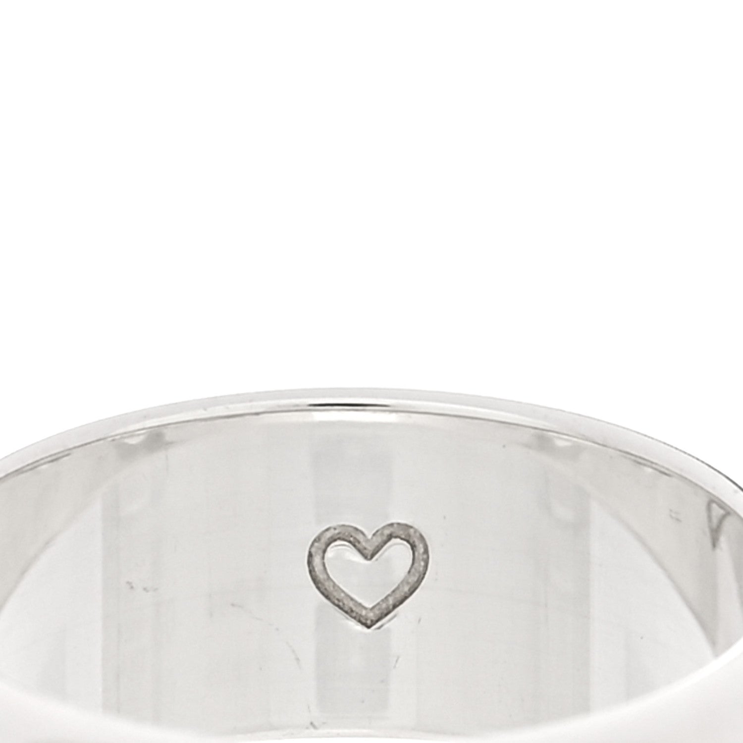 Gucci Sterling Silver Blind for Love Band Wide Ring 60 9