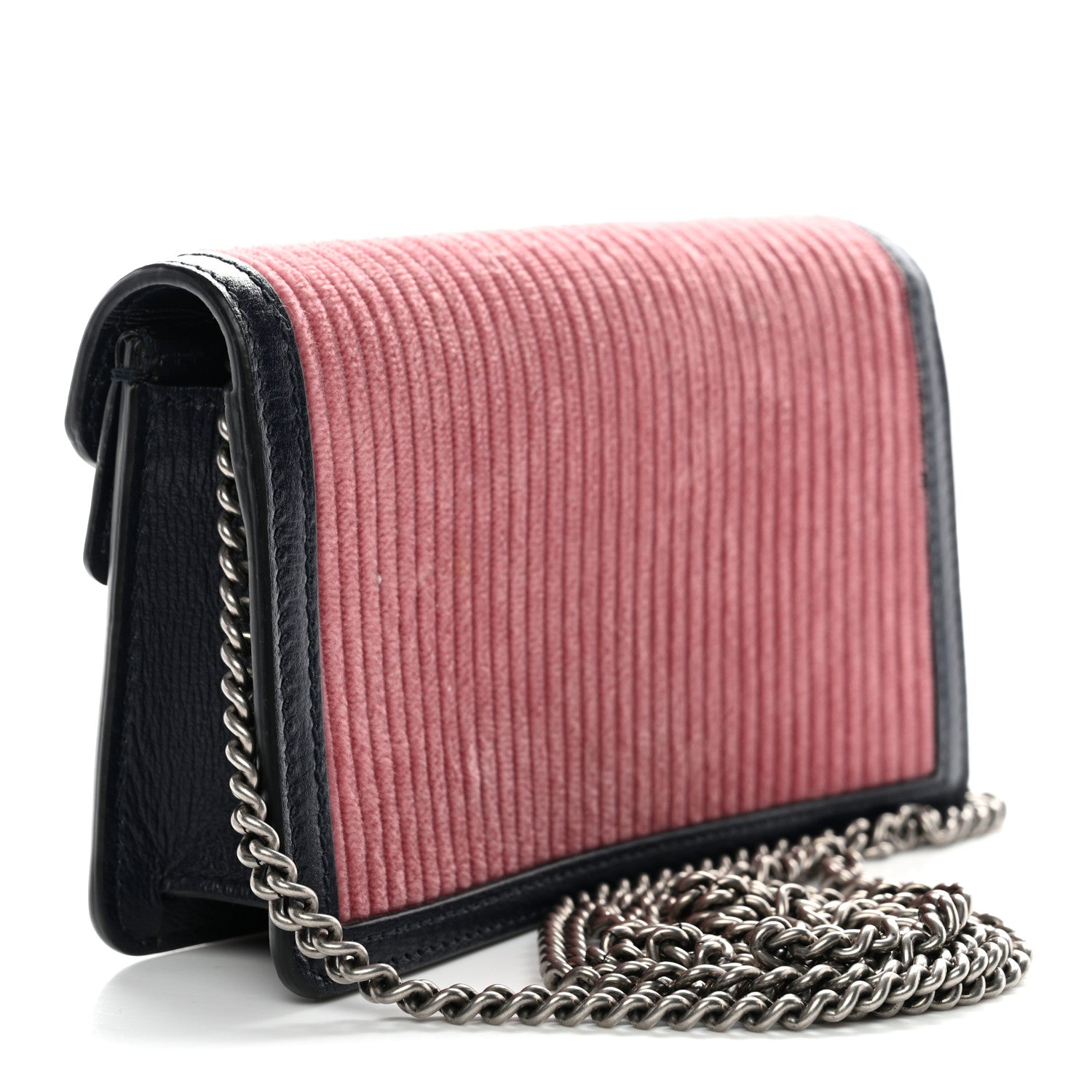 Gucci Lanzo Stretch Cord Azalea Calfskin Super Mini Dionysus Shoulder Bag Pink Blue