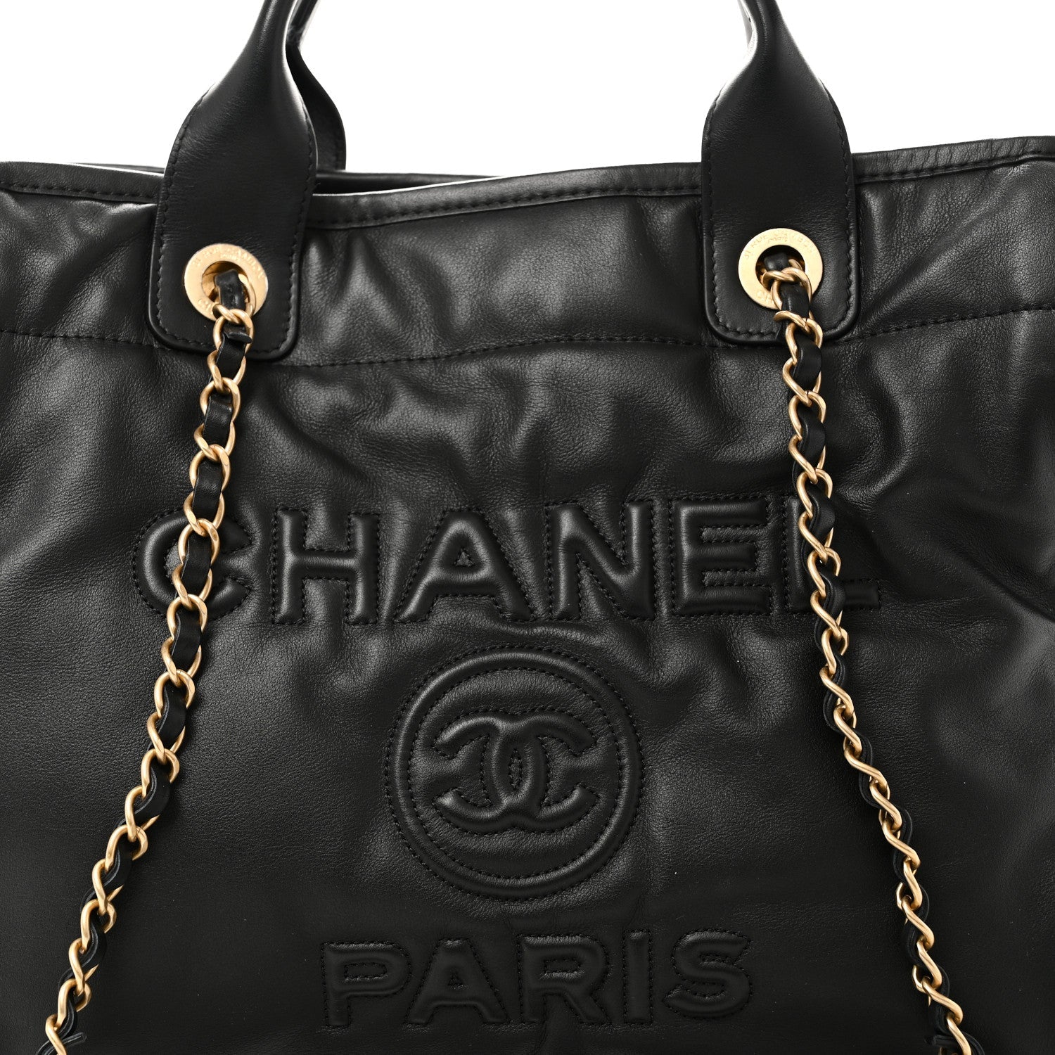 Chanel Calfskin Small Deauville Tote Black