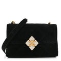 Chanel Velvet Strass Diamond Lock Flap Black