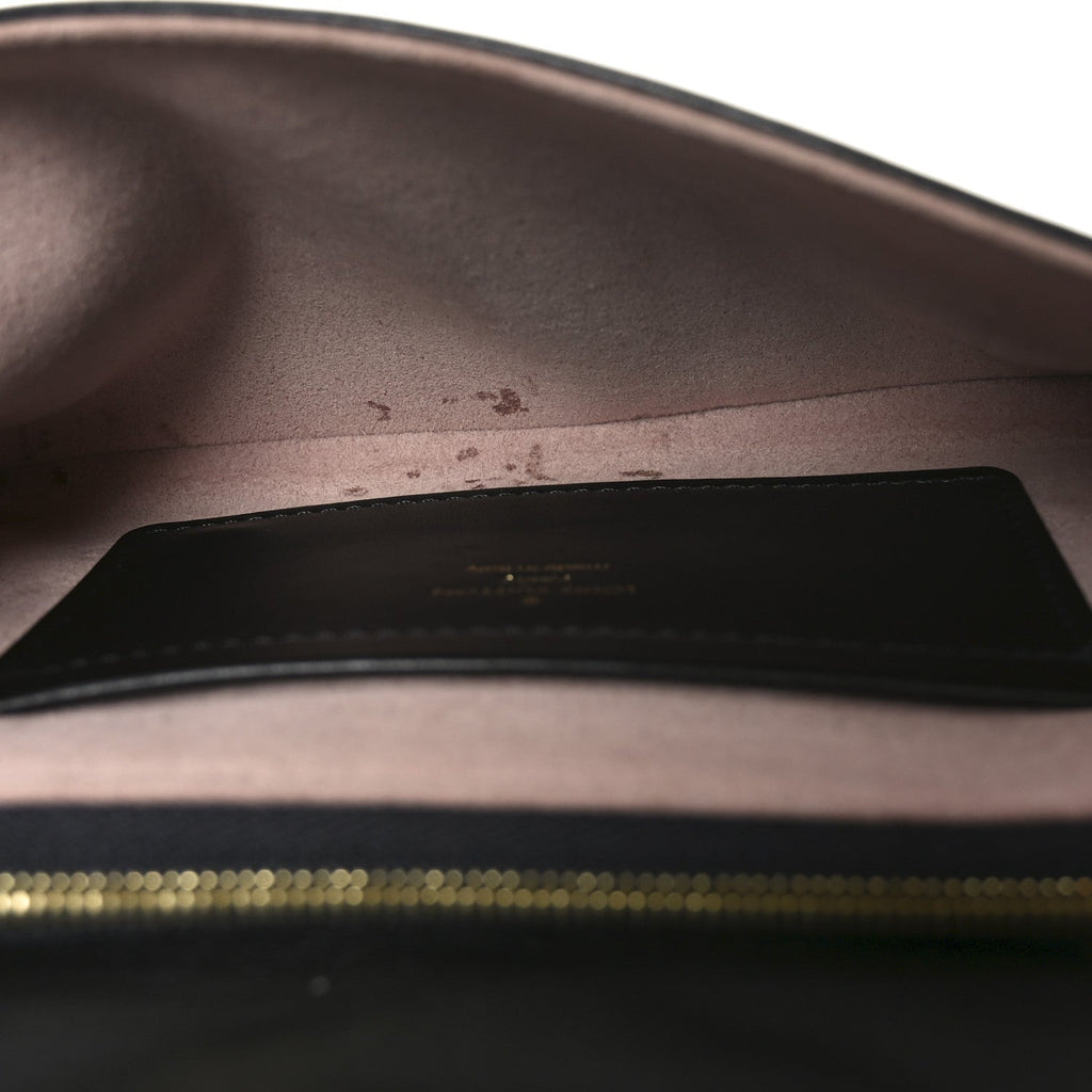 Louis Vuitton Lambskin Embossed Monogram Pochette Coussin Black