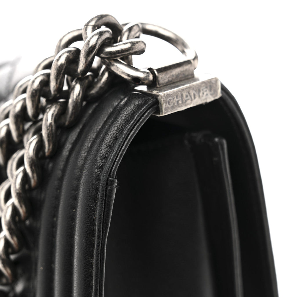 Chanel Lambskin Quilted Medium Boy Flap Black
